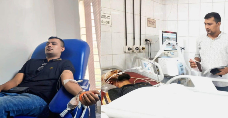 ৪৪ বারের মতো রক্তদান করলেন ছাত্রদল নেতা তারিক