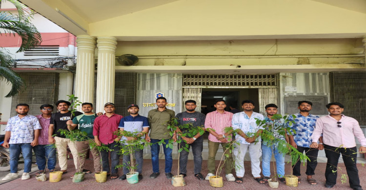 ঢাকা কলেজের বহিষ্কৃত ছাত্রদল নেতা রাশেদুল আমীনের বৃক্ষরোপণ কর্মসূচি